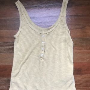 Abercrombie & Fitch Yellow Ribbed Tank Top